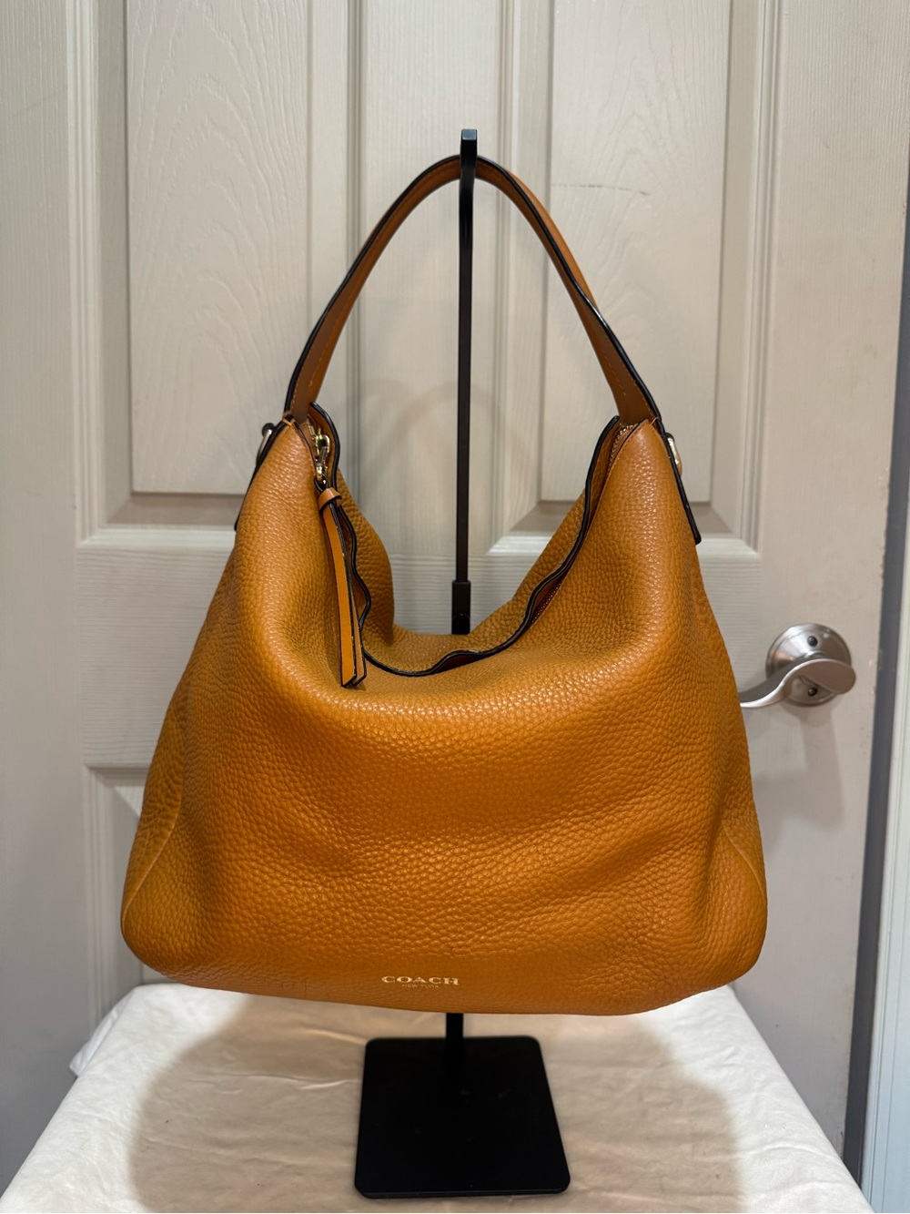 Coach Bleecker Sullivan Hobo Bag Camel Pebbled Leather Shoulder Slouchy 31623